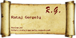 Rataj Gergely névjegykártya